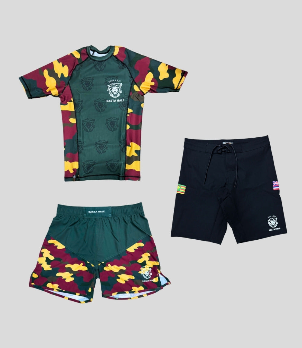 Kit Rasta Militar + Boardshort Hawaii 808 - Nogi & Surf