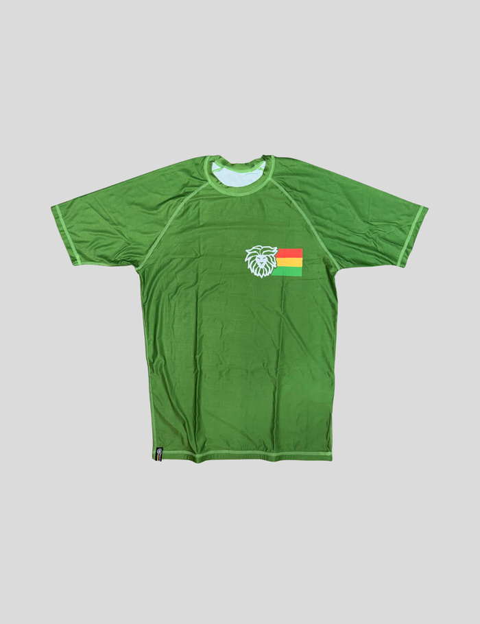 Rashguard Roots Green da Rasta Hale para jiu-jitsu no-gi